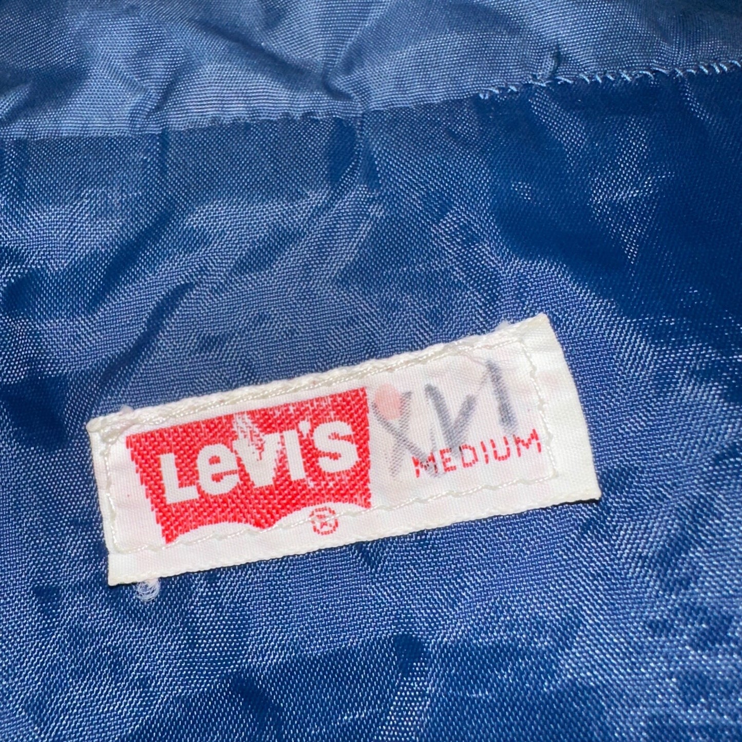 Levis VTG Vest Blue Nylon Jacket Orange Tab 1980s 80s Type 3 Warm Up Rare