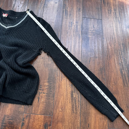 Vtg 60s 70s Thrashed Acrylic Sportswear Shirt Surf Skate Black Oregon USA