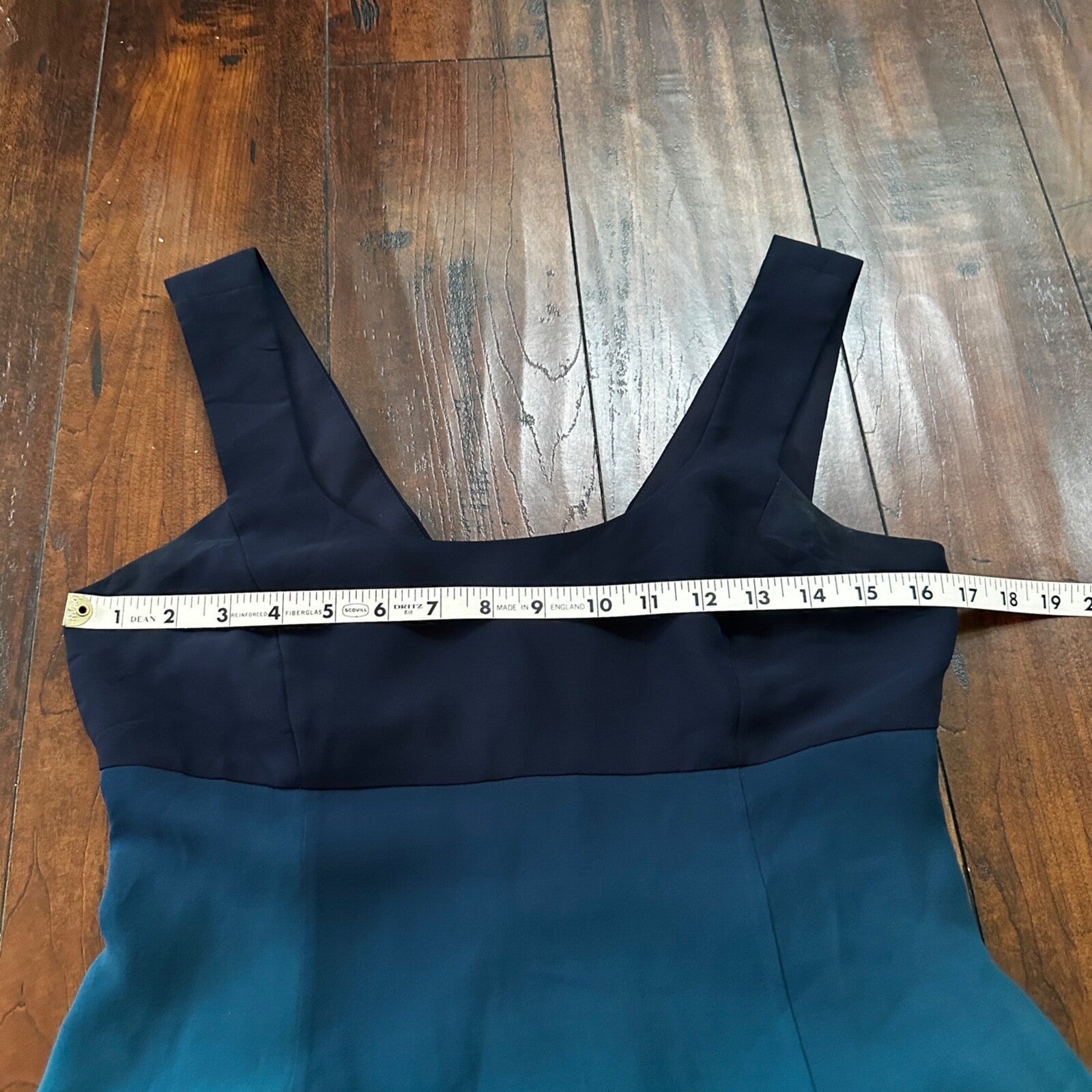 Dana Buchman Gradient Blue 100% Silk Sheath Dress Sleeveless Lined Women’s 4