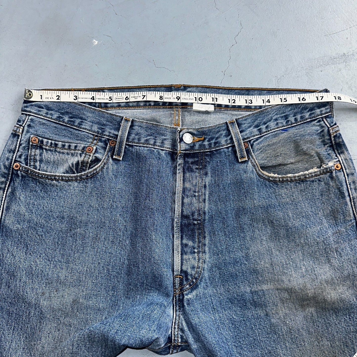 Levis 501 Vintage Y2K XX Straight Leg Jeans Blue Med Wash 36x34 Act 35x34