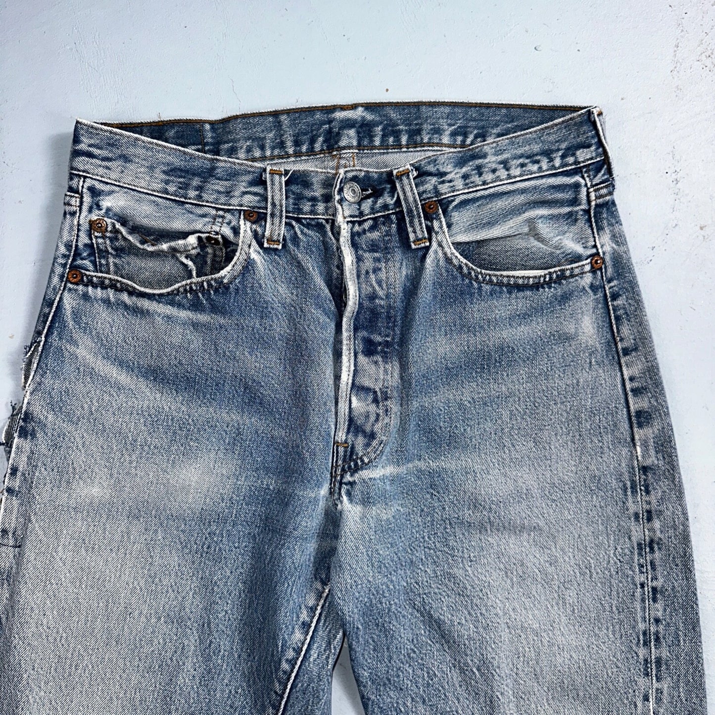 Levis 501 Vintage 80s Redline Selvedge USA XX Jeans Light Wash 33x40 Act 30x34