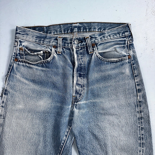Levis 501 Vintage 80s Redline Selvedge USA XX Jeans Light Wash 33x40 Act 30x34