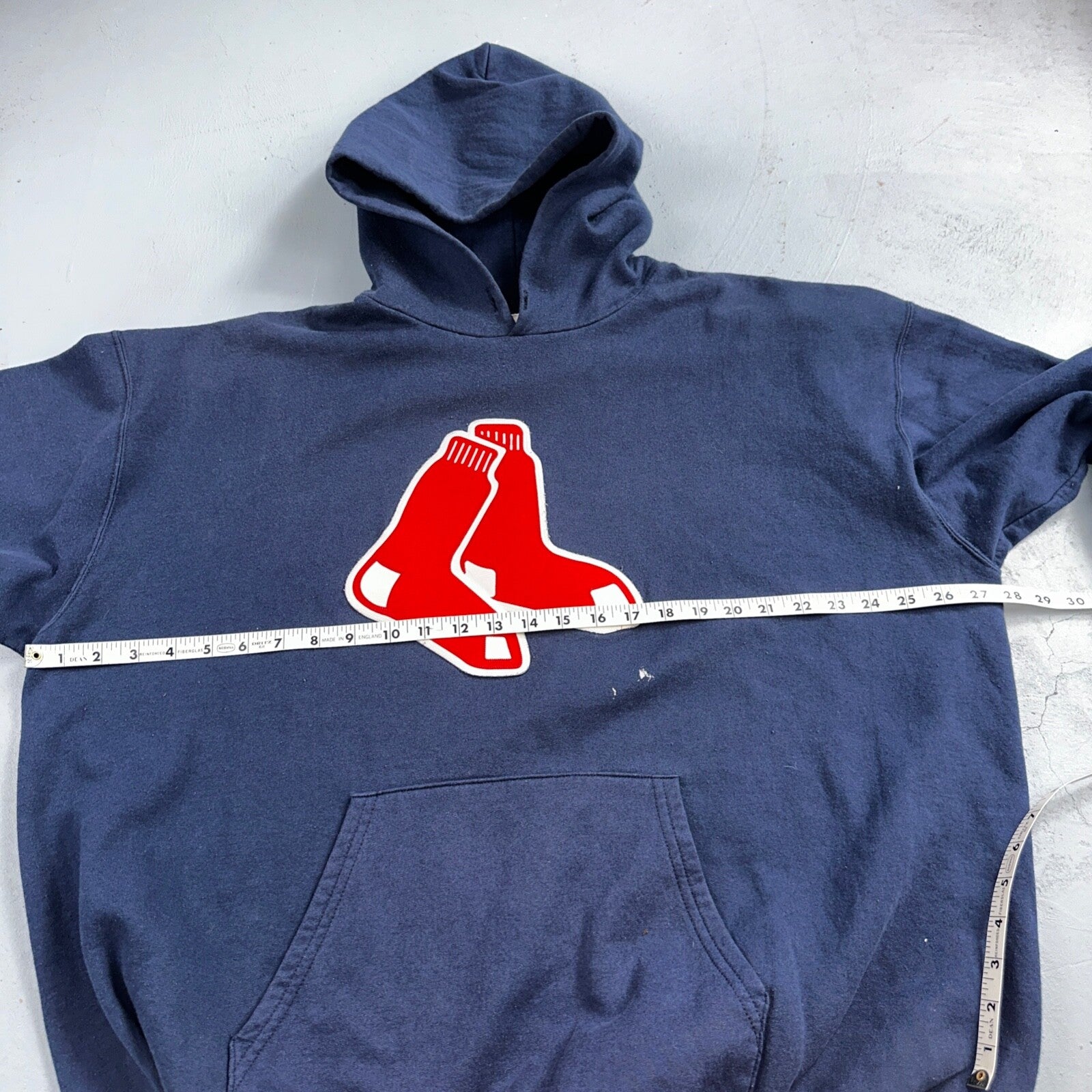 VTG Boston Red Sox Mens Hoodie Adult 2XL Socks Logo Embroidered Pullover 90s