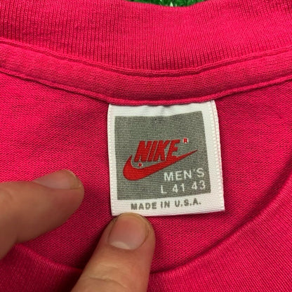 Nike Vintage T Shirt USA  Gray Tag 1989 Nashville Running Marathon Pink 80s 