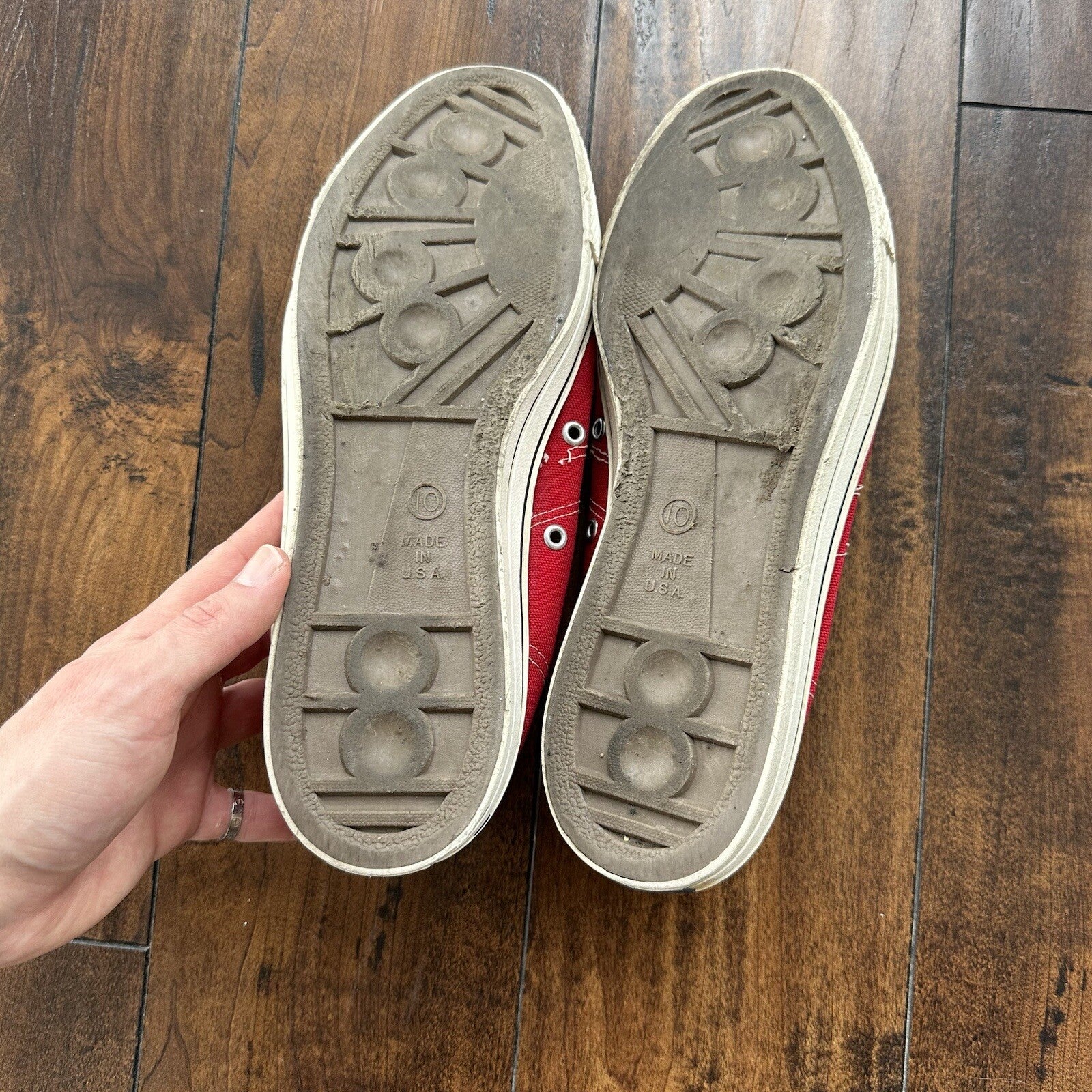 Vintage 60s 50s CONVERSE Chuck Taylor All Star Blue Label RED 10 Low RARE USA