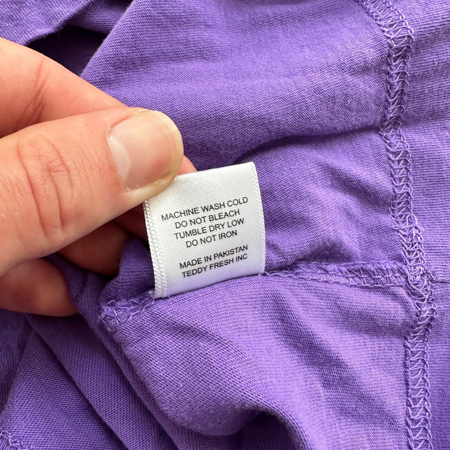 Teddy Fresh Purple Red Neck XS Hype Vintage Style T Shirt Basic Essential