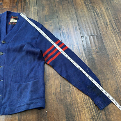 Vintage Men's Varsity Letter Sweater 50s Cardigan Grewe Sz 40 Rockabilly Wool
