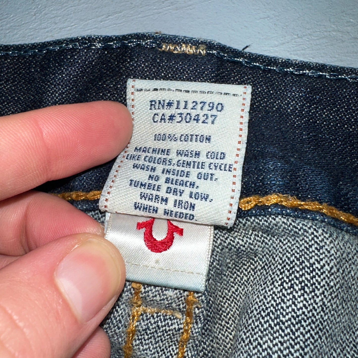 True Religion VTG Billy Big T Blue Jeans Bootcut Y2K Made USA Sz 30 (32x30)