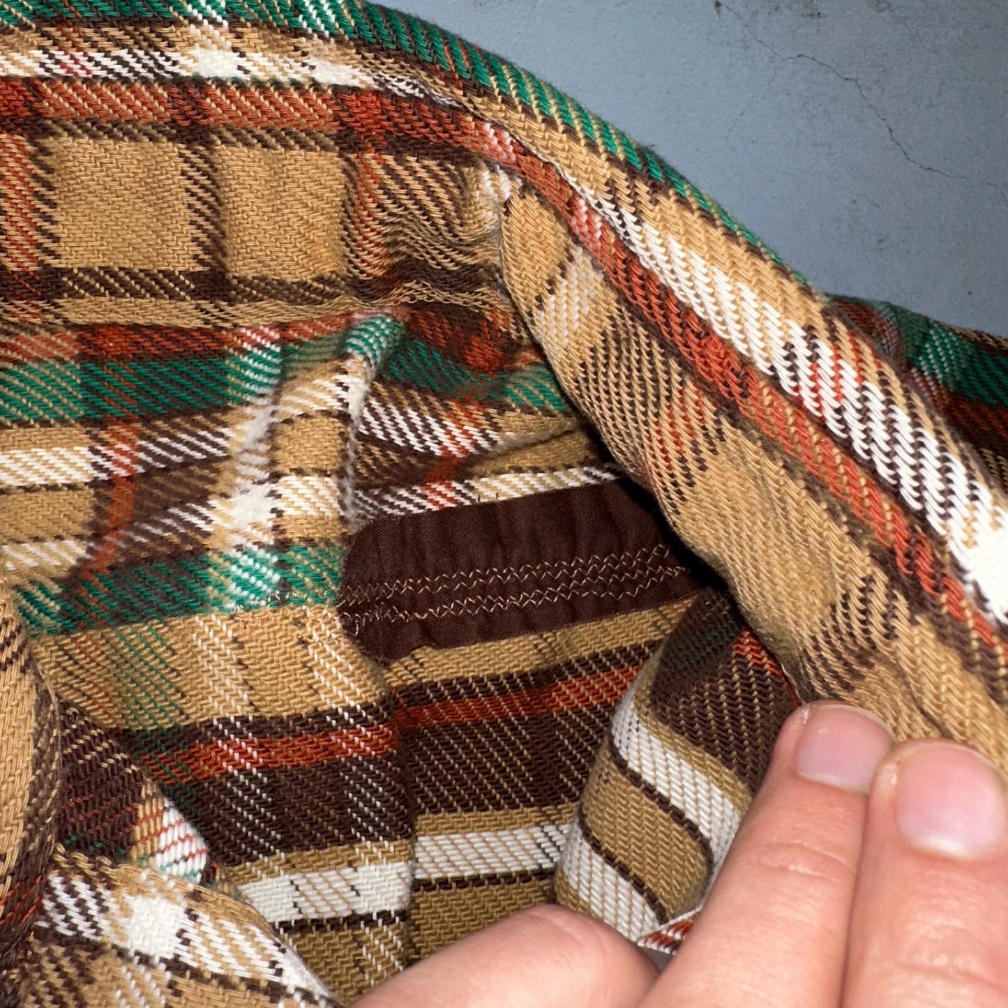 VTG Big Mac JC Penny Thick 100% Cotton Flannel Work Shirt M 70s Plaid Thrashed