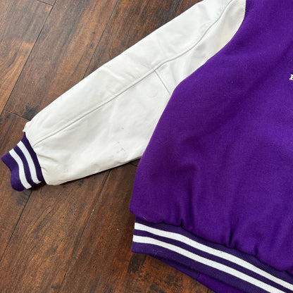 VTG Stray Angels Varsity Leather Letterman 70s Jacket XL Portland Cars Racing