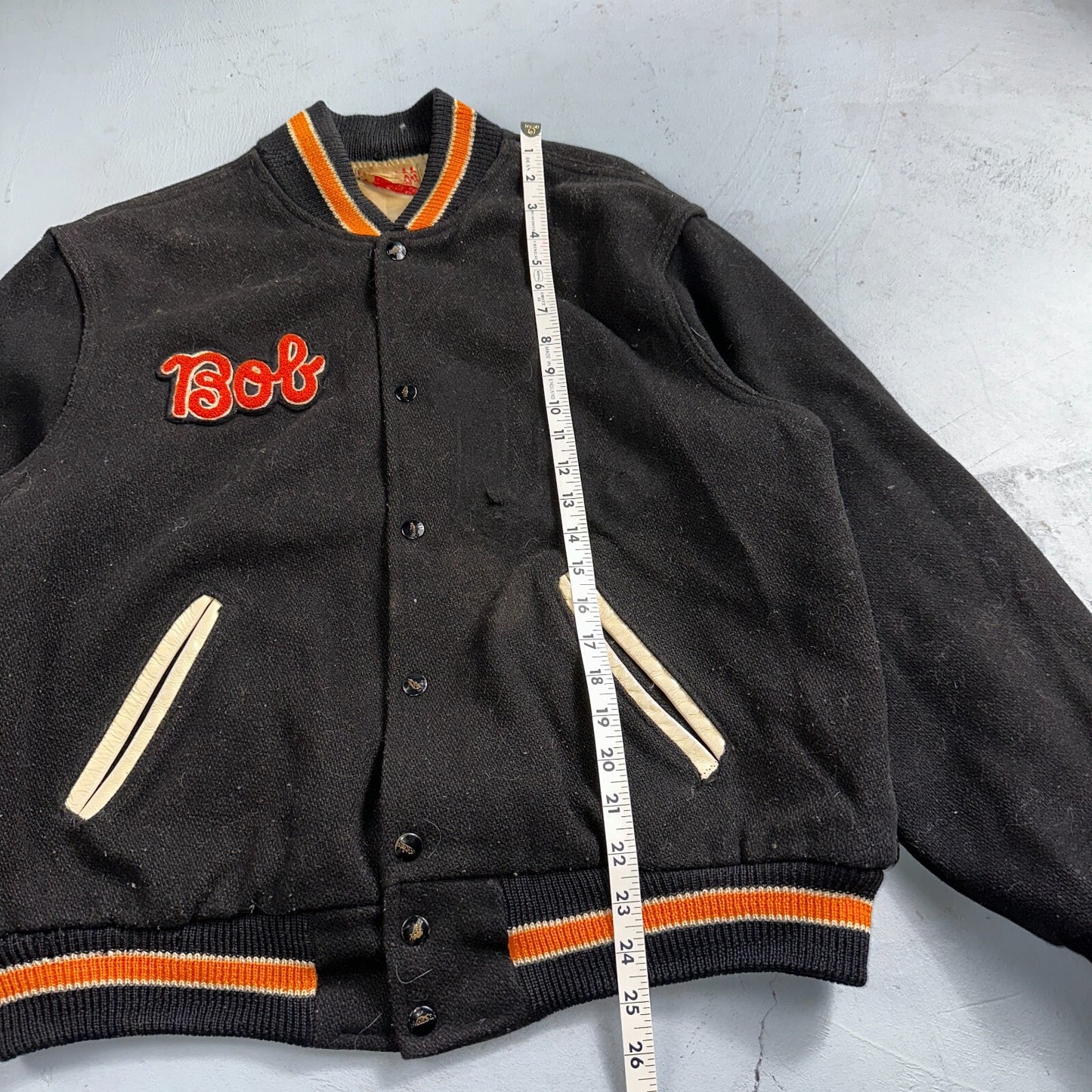 VTG Bill Beard Varsity Leather Letterman 60s Jacket L Portland USA Salem BOB