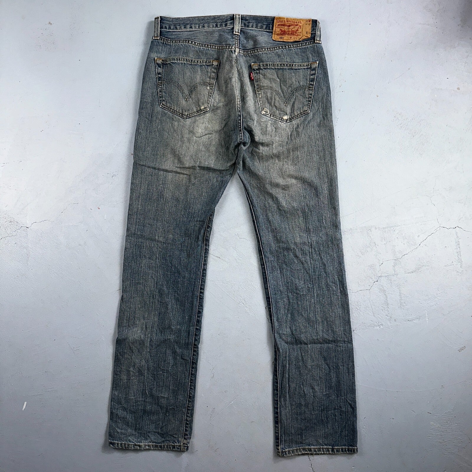 Levis 501 Vintage Y2K XX Straight Leg Jeans Blue Med Wash 33x34 Act 33x33