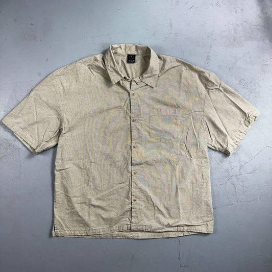 Nike Golf Tiger Woods Button Up Hawaiian Plaid Men's 2XL Shirt Gray Down Basic