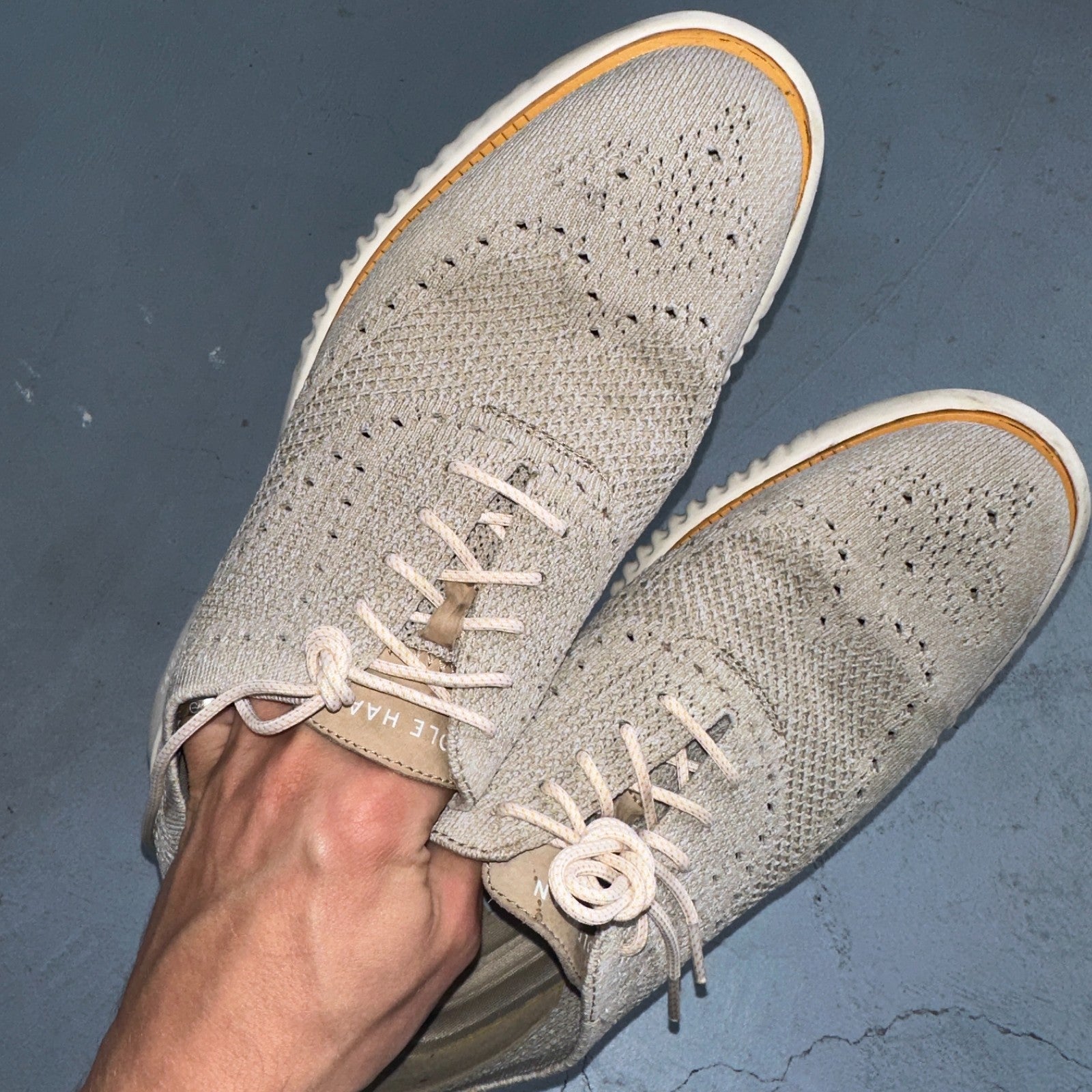 Cole Haan Shoes Mens 10 M 2.Zerogrand Stitchlite Oxford Beige Lace Up Low C35111