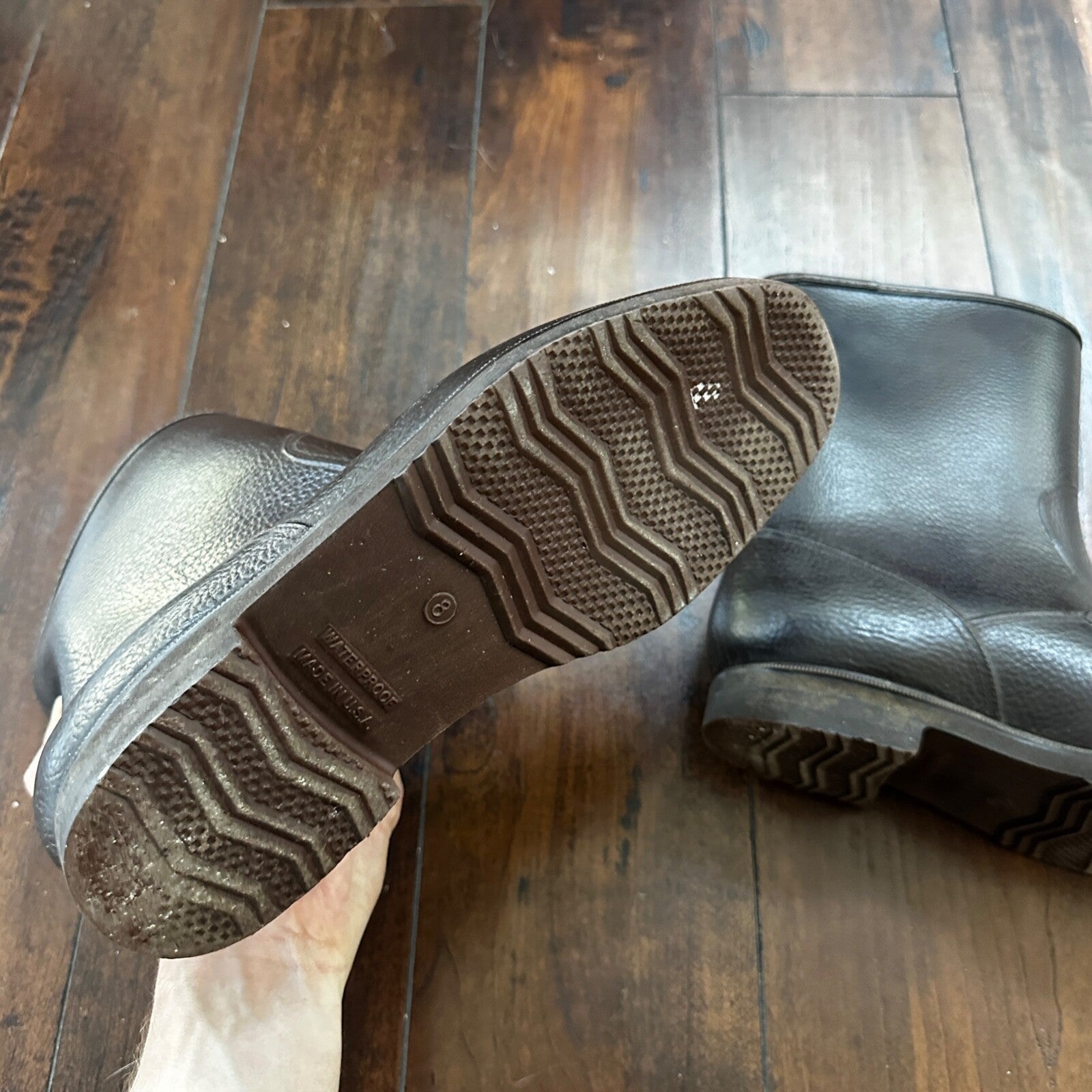 VTG Work Boots Men's 8 Brown Leather Waterproof Insulated USA Made Warm 80s