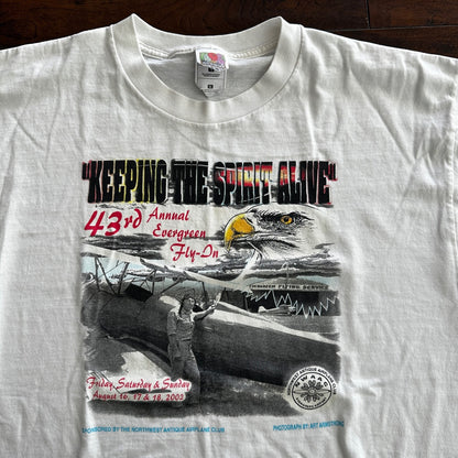 Airplane Portland Oregon Vintage T Shirt Flying Pilot Bald Eagle USA America