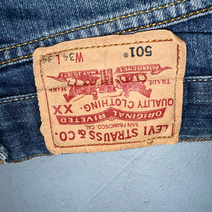 Levis 501 Vintage Y2K XX Straight Leg Jeans Blue Med Wash 34x34 Act 32x29