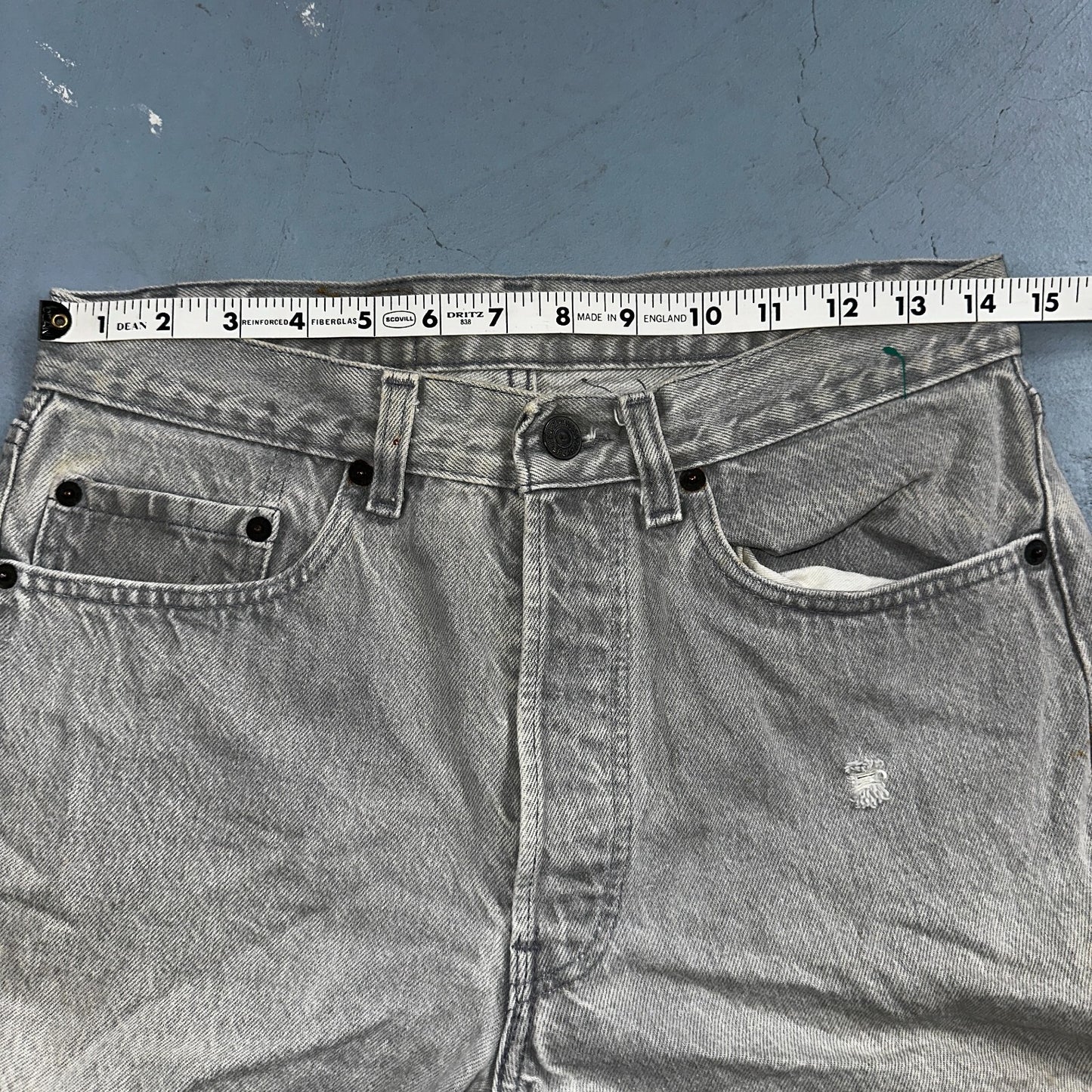 Levis 501 Vintage 80s USA XX Straight Leg Jeans Gray Acid Wash 31x32 Act 29x30