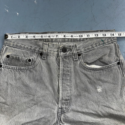 Levis 501 Vintage 80s USA XX Straight Leg Jeans Gray Acid Wash 31x32 Act 29x30