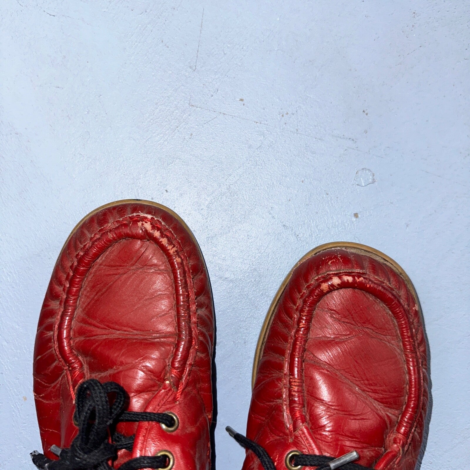 SAS Bounce Red Leather Lace Up Comfort Women's Shoes Sz 8 VTG 80s