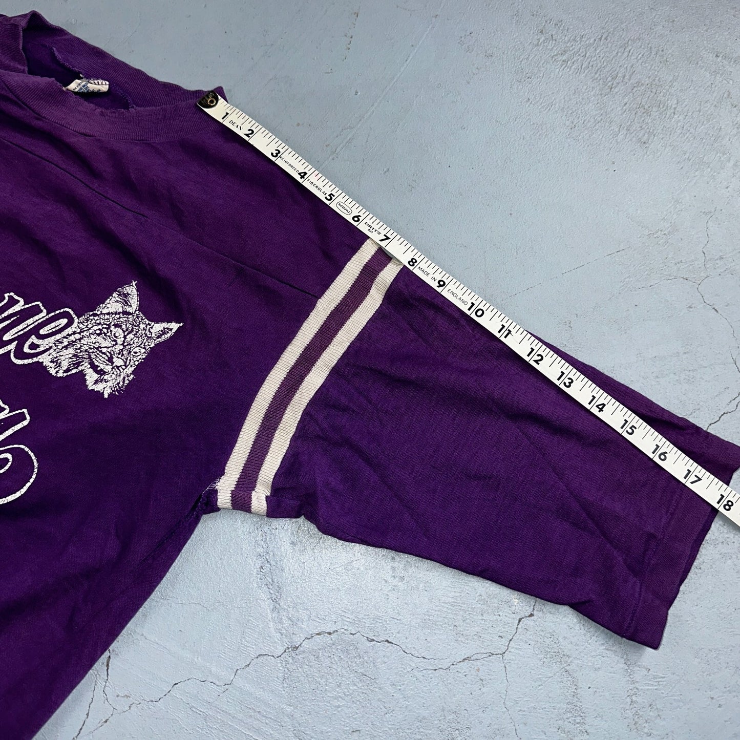 Abilene Christian University Texas 70s VTG T Shirt Football Raglan Purple 1970s