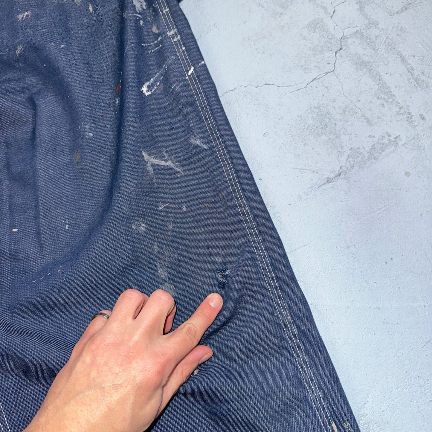 Vintage Sears Sanforized Denim Union Made Blue Jean Bib Overalls 36x28 60s