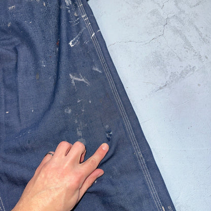 Vintage Sears Sanforized Denim Union Made Blue Jean Bib Overalls 36x28 60s