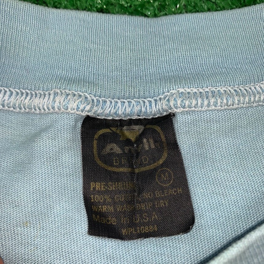 70s Quad Block Print Vintage Nike T Shirt USA Rare Single Stitch Pinwheel Anvil