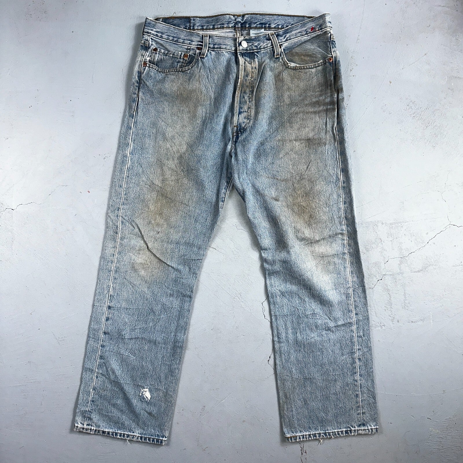 Levis 501 Vintage Y2K XX Straight Leg Jeans 90s Blue Light Wash 36x30 Act 35x29