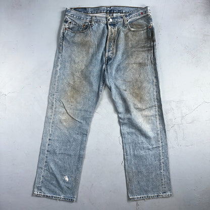 Levis 501 Vintage Y2K XX Straight Leg Jeans 90s Blue Light Wash 36x30 Act 35x29
