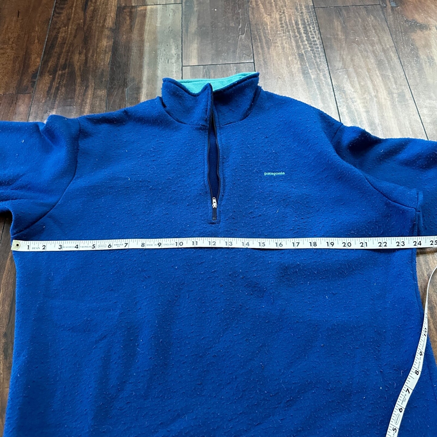 Vintage Patagonia Capilene Shirt Top 1/4 Zip w/ Collar Blue USA Made XL