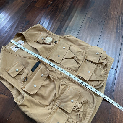 Vintage 1960s 60s Western Trails Gold Fishing Camping Vest Rockabilly Hunting