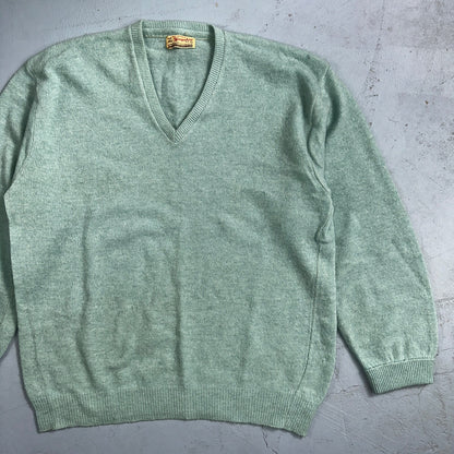 Lord Jeff Hampshire VTG 50s Knit XL Teal Green 1950s 60s Rockabilly Wool