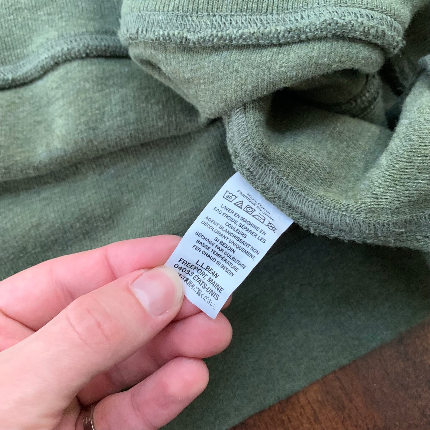 LL Bean Quarter Zip Pullover Fleece Sweater Mens L Green VTG 90s Style Basic