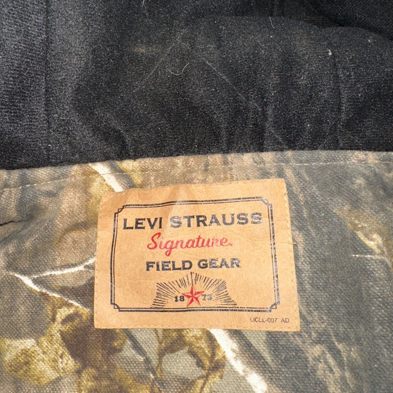Levi Strauss Signature Field Gear Jacket Mens L Camo Hooded Realtree Lined Coat