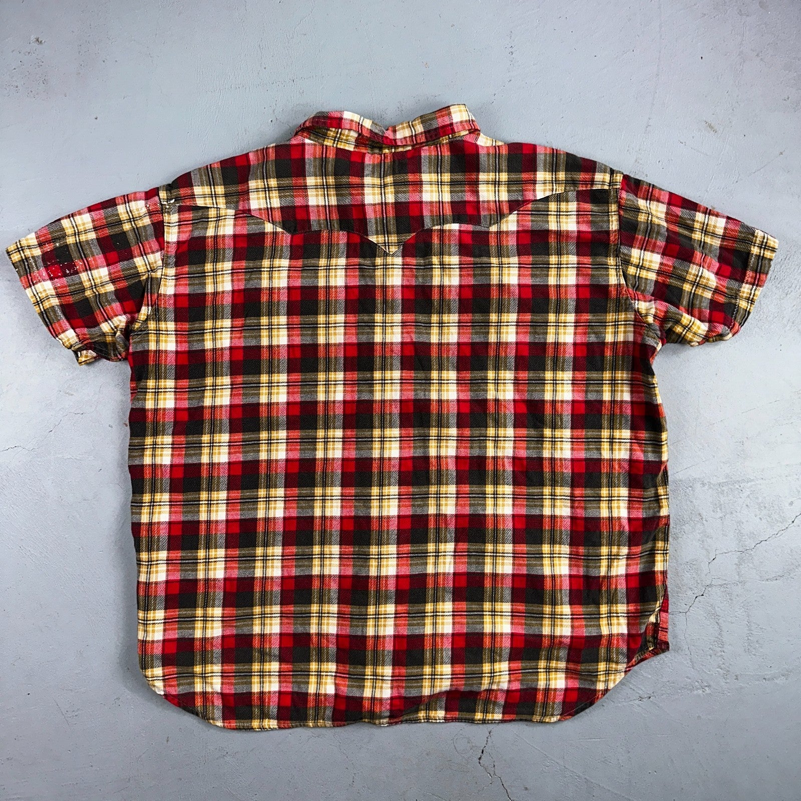 Vintage 60s Wrangler Sanforized Flannel Cotton Button Down Pearl Snap Rockabilly