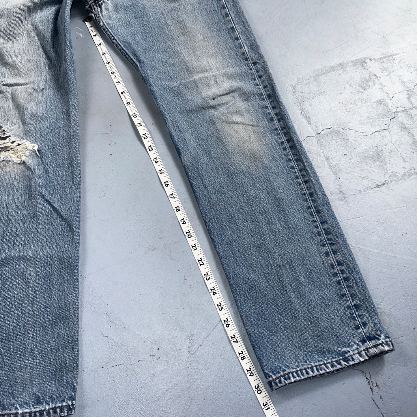 Levis 501 Vintage 90s XX Straight Leg Mexico Jeans 34x36 Light Wash Act 31x30