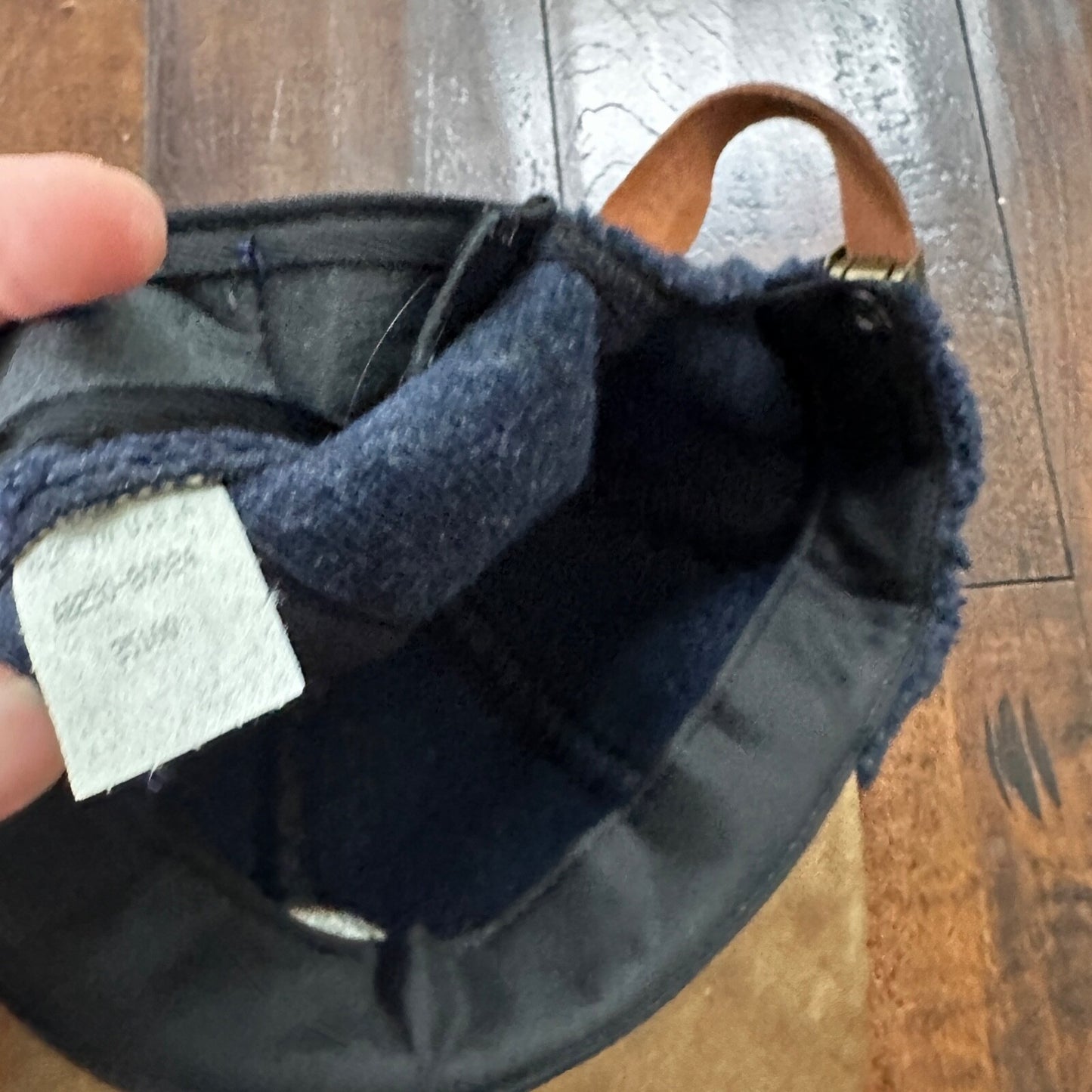 Pendleton Sport Hat Fleece Suede Flap Camp Navy USA Made Vtg 90s