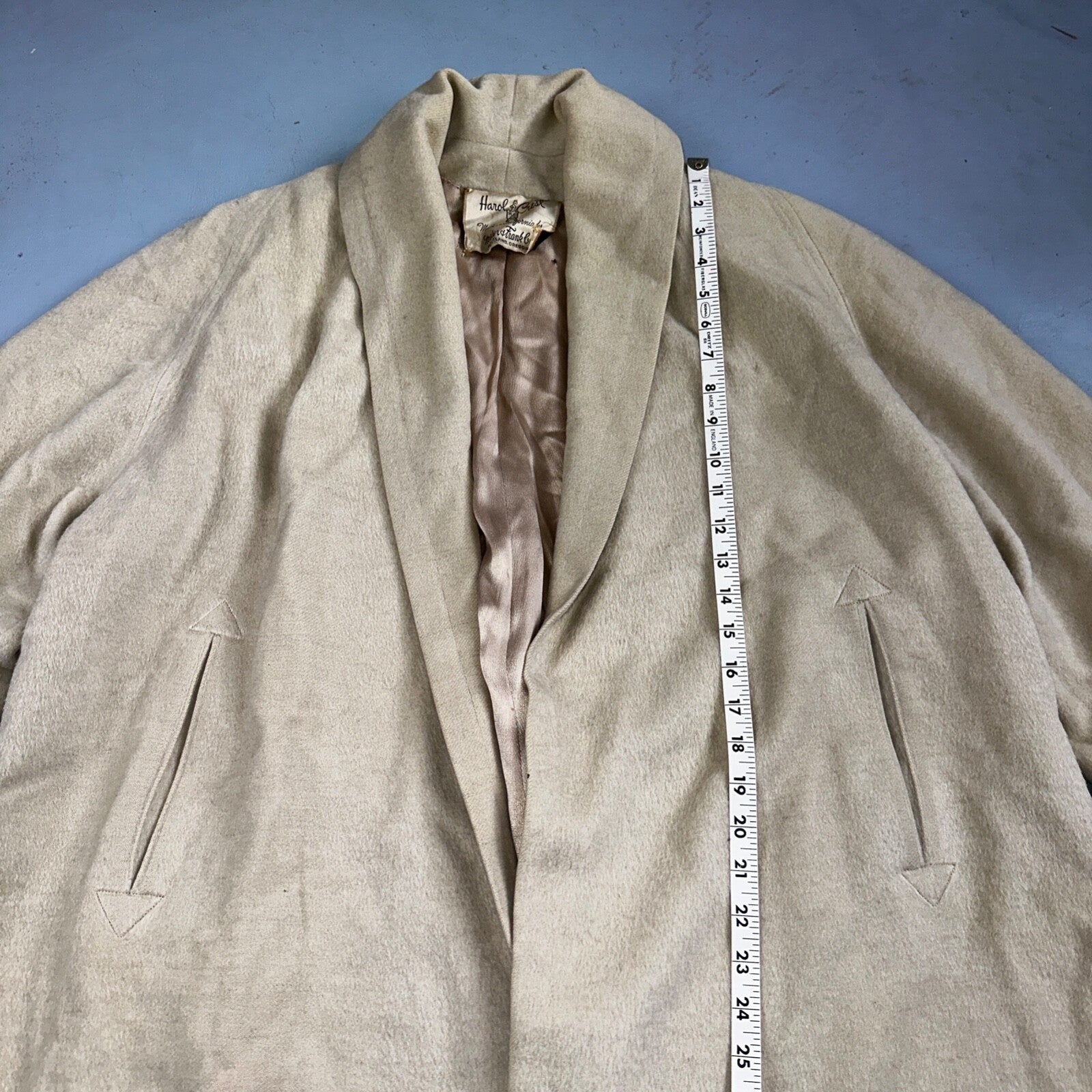 VTG 60s Forstman Beige Penny Lane Pure Wool Harol Crest California Rockabilly