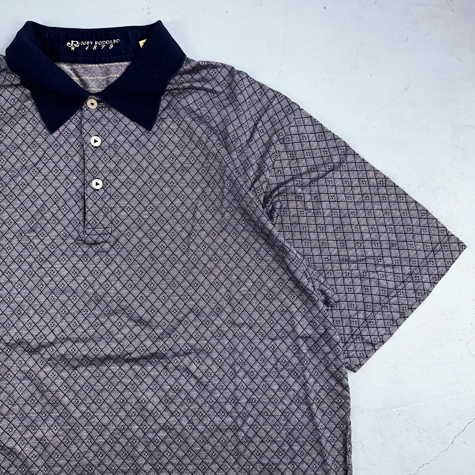 Joey Rodolfo 1879 Men's 2XL Short Sleeve Royal Blue Hokulia Striped Golf Shirt