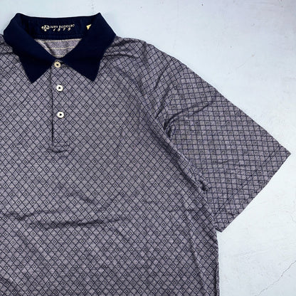 Joey Rodolfo 1879 Men's 2XL Short Sleeve Royal Blue Hokulia Striped Golf Shirt