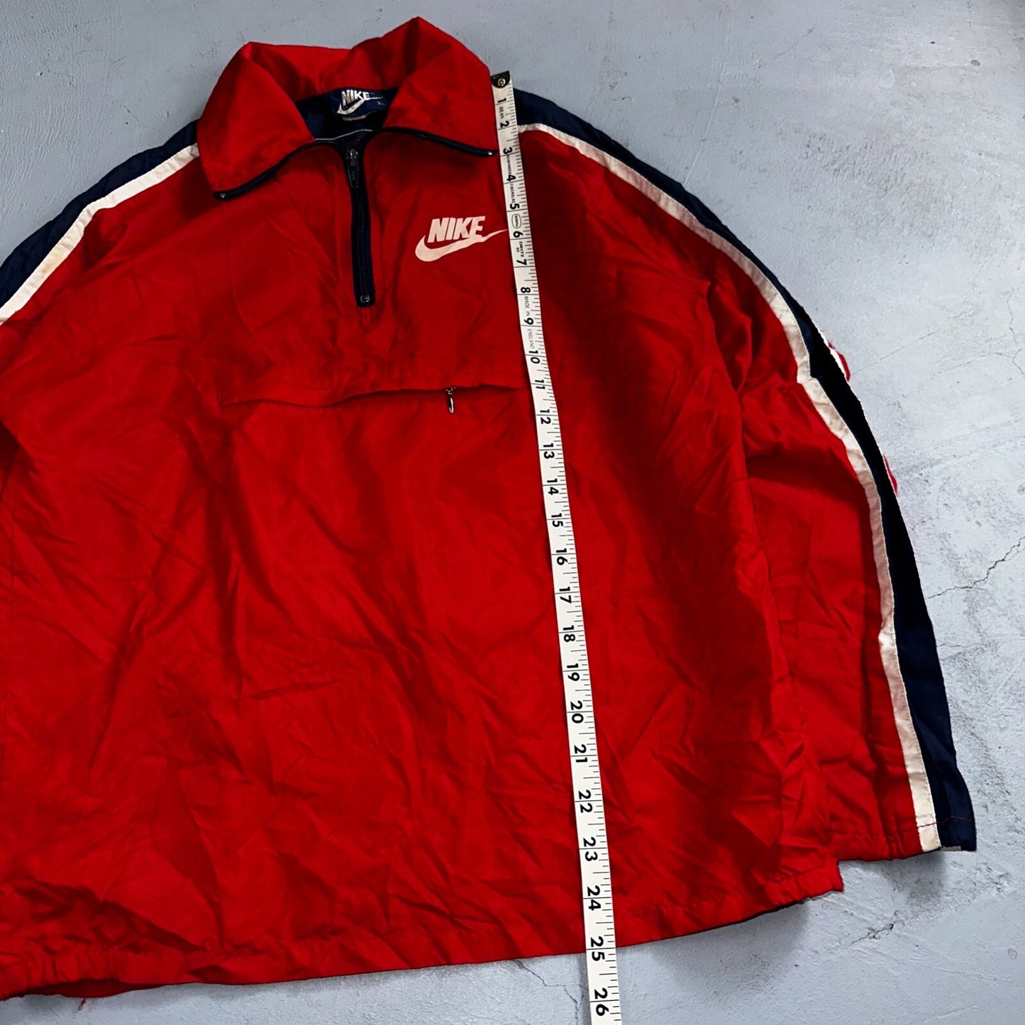 Nike 1980s Blue Tag Vintage Jacket Nylon 70s Windbreaker Running Front Youth XL