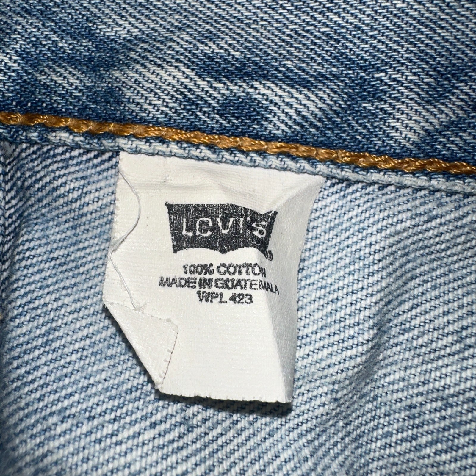 Levis 501 Vintage 90s Mexico Straight Leg Jeans Blue Light Wash 40x30 Act 40x28