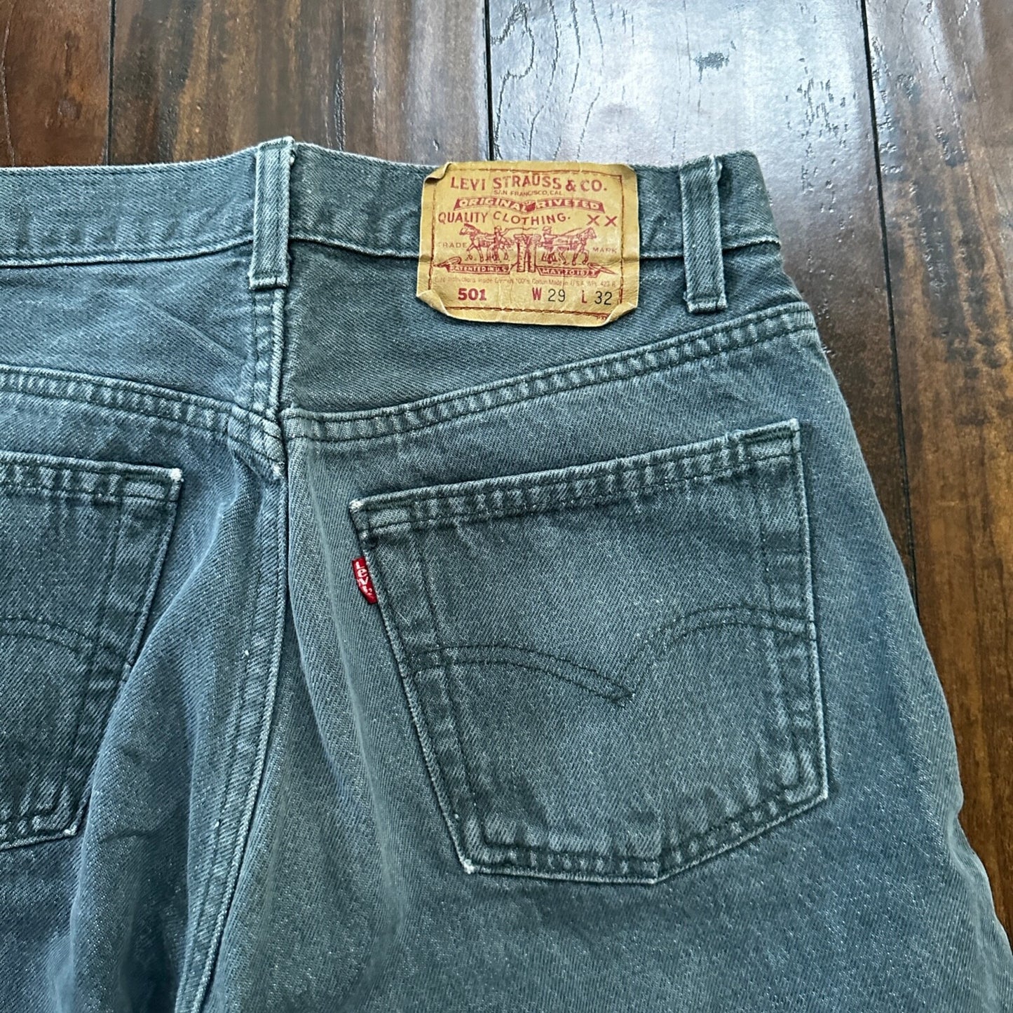 VTG 90s Levis 501 Button Fly 29x32 USA Tag Jeans Straight Wash Blue XX Act 28x30