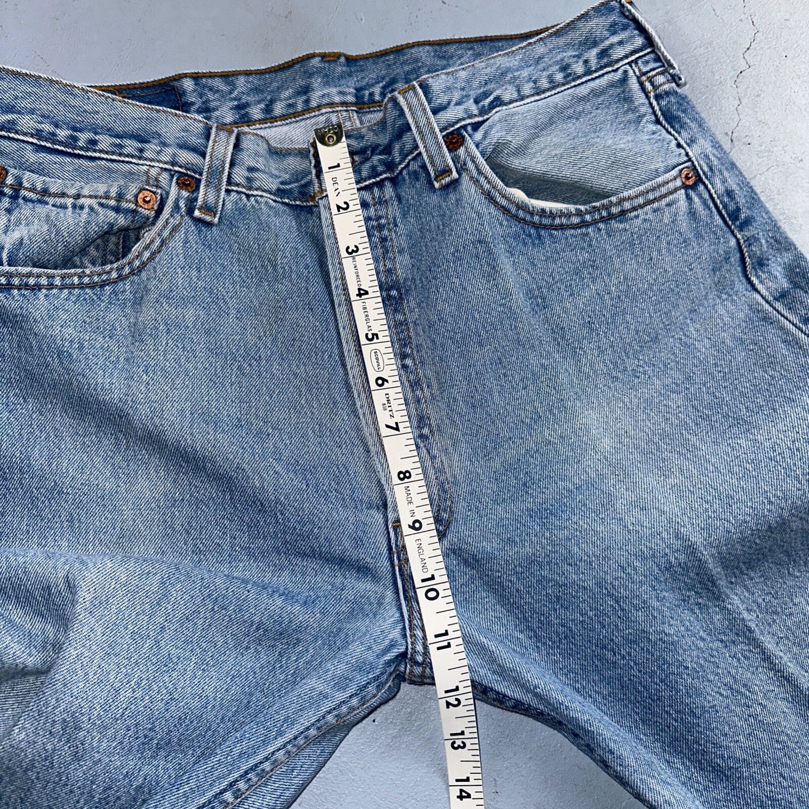 Levis 501 Vintage 90s USA XX Straight Leg Jeans Blue Light Wash 33x34 Act 31x33