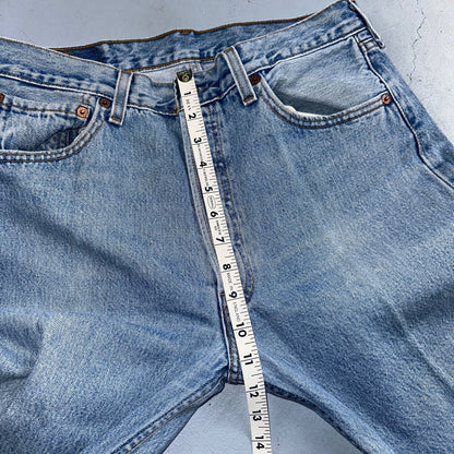 Levis 501 Vintage 90s USA XX Straight Leg Jeans Blue Light Wash 33x34 Act 31x33
