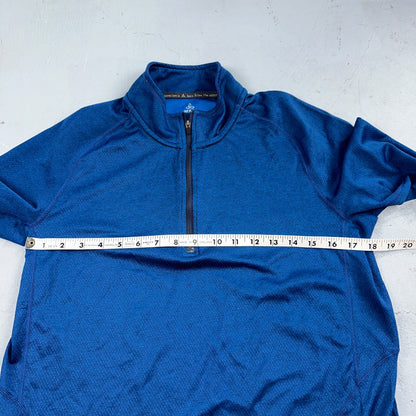 USA Prana Mens S 1/4 Zip Sweater Polyester Blue Outdoors Active Jacket