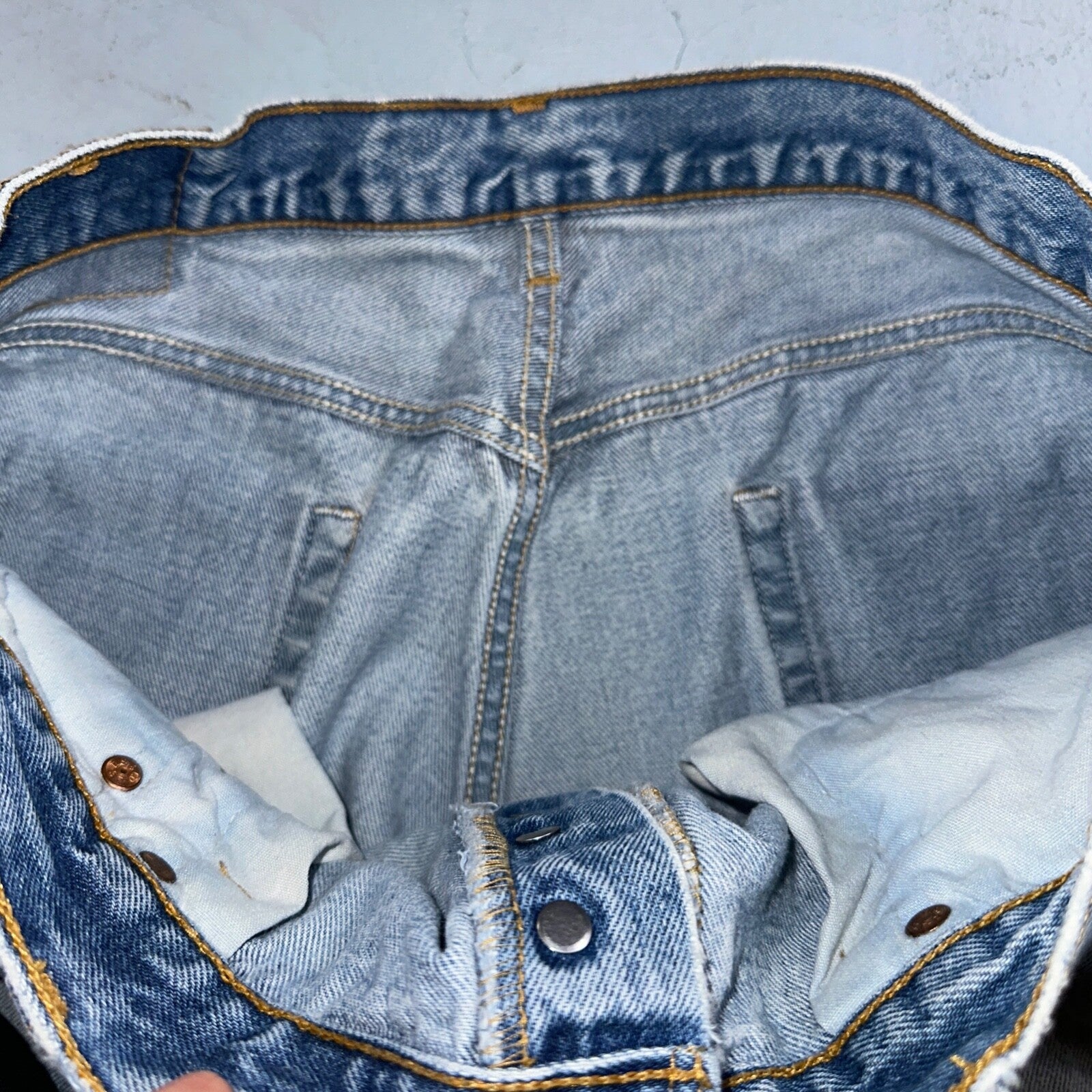 Levis 501 Vintage 90s USA XX Straight Leg Jeans Blue Light Wash 38x36 Act 34x31