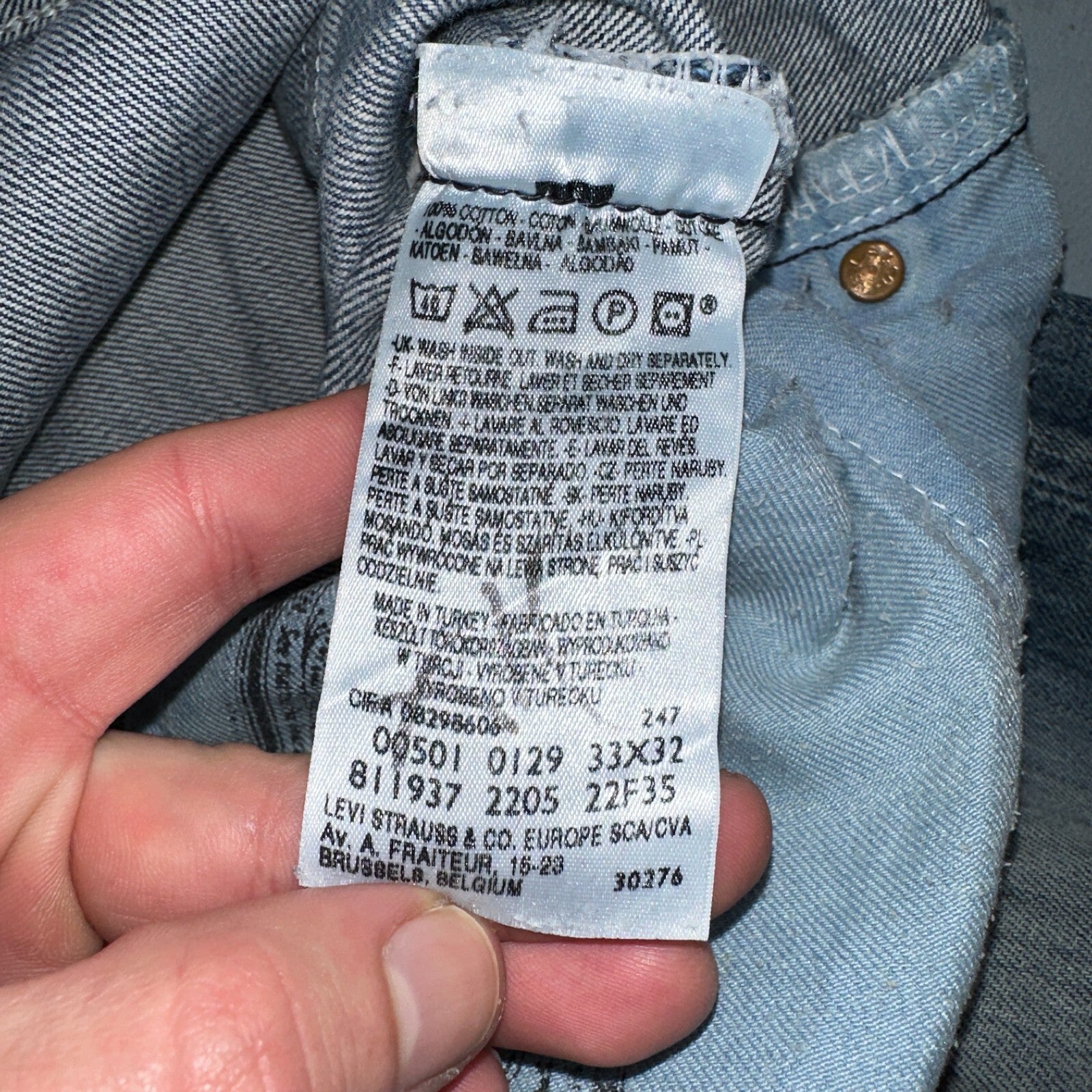 Levis 501 Vintage Y2K XX Straight Leg Jeans Blue Med Wash 33x32 Act 33x30