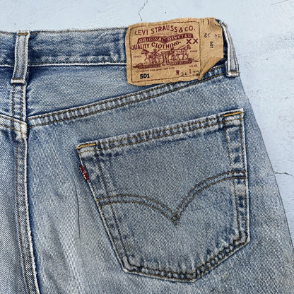 Levis 501 Vintage 90s Y2K XX Straight Leg Jeans Blue Med Wash 34x32 Act 33x31